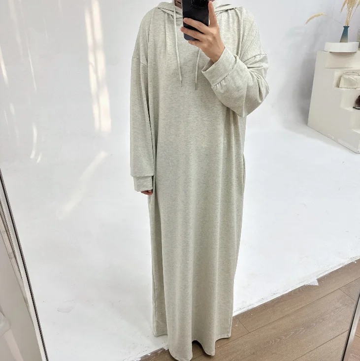 l 225 turkish winter hooded sweater dress solid color casual loose islamic abaya modest dress women l 225 turkish winter hooded sweater dress solid color casual loose islamic abaya modest dress women