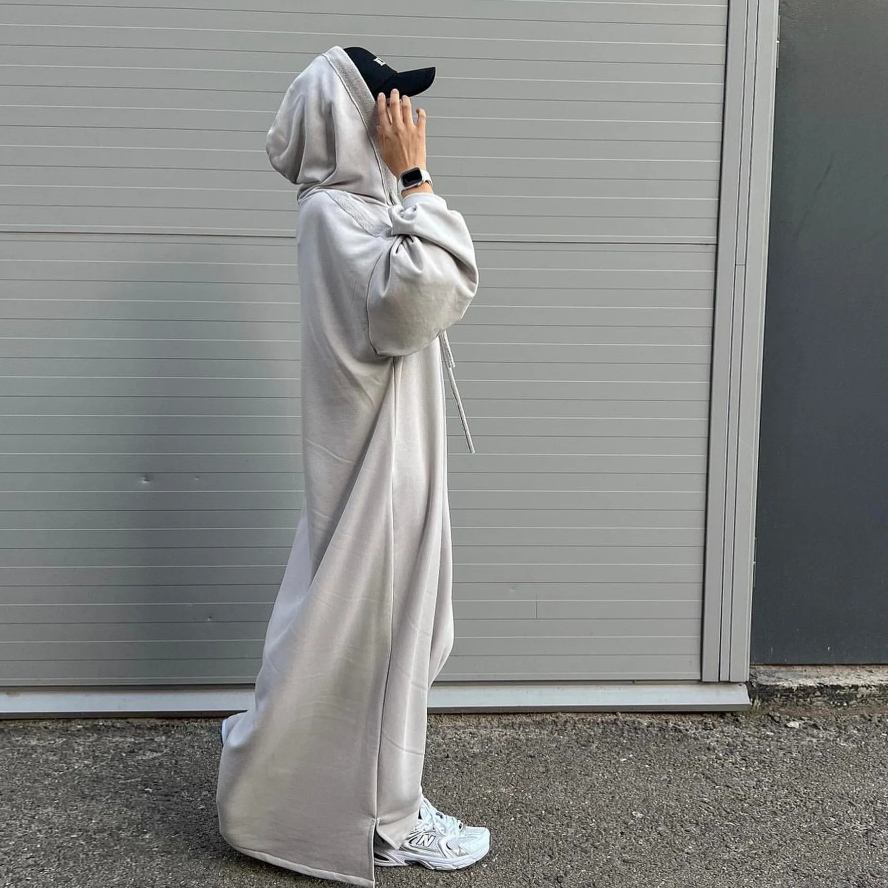 l 225 turkish winter hooded sweater dress solid color casual loose islamic abaya modest dress women l 225 turkish winter hooded sweater dress solid color casual loose islamic abaya modest dress women