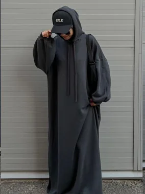 l 225 turkish winter hooded sweater dress solid color casual loose islamic abaya modest dress women l 225 turkish winter hooded sweater dress solid color casual loose islamic abaya modest dress women